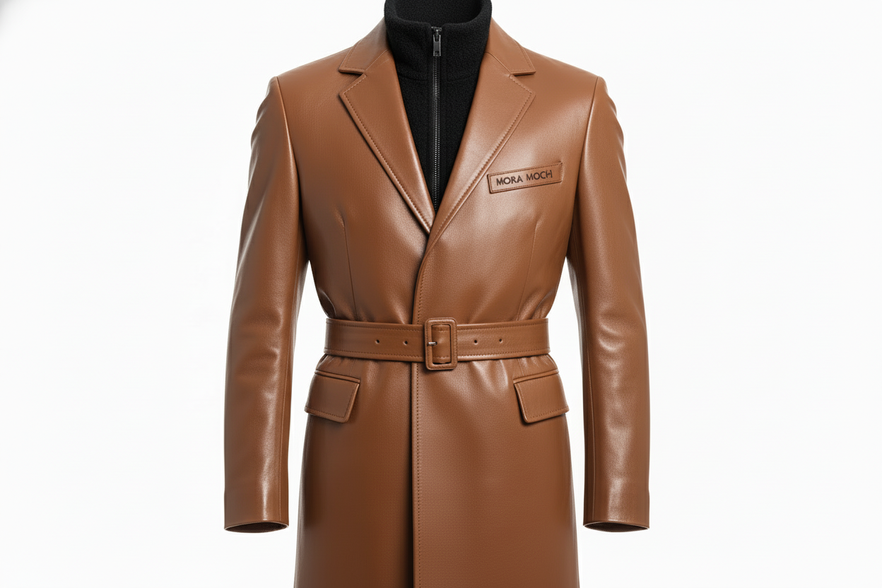 Men Long Leather Jacket (COWHIDE) by MORA-MOCHI